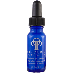 A bottle of tricada eye serum on a white background.