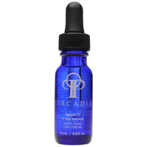 A bottle of mercadia anti - aging serum on a white background.